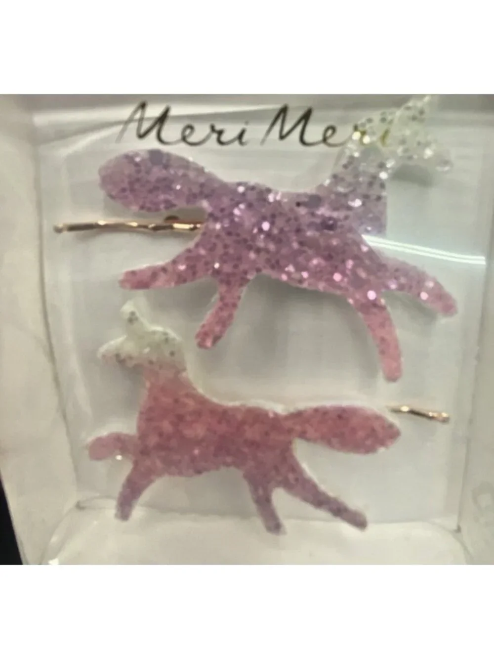 Meri Meri Girls Unicorn Ombre Hair Clips Sparkly Boxed Gift Set Party Whimsical